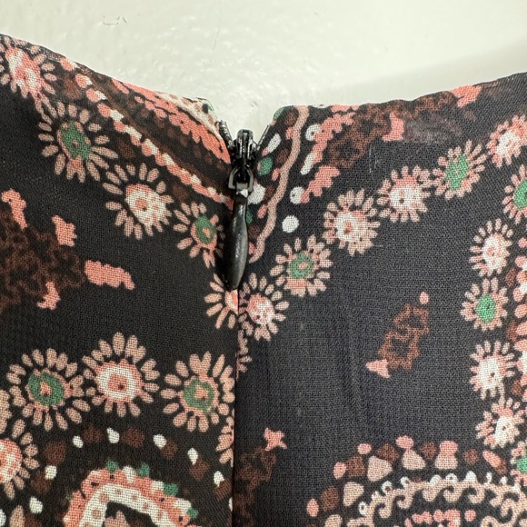 Betsey Johnson womens 8 midi bambi bell sleeves paisley print dress witchy vamp - Picture 5 of 12